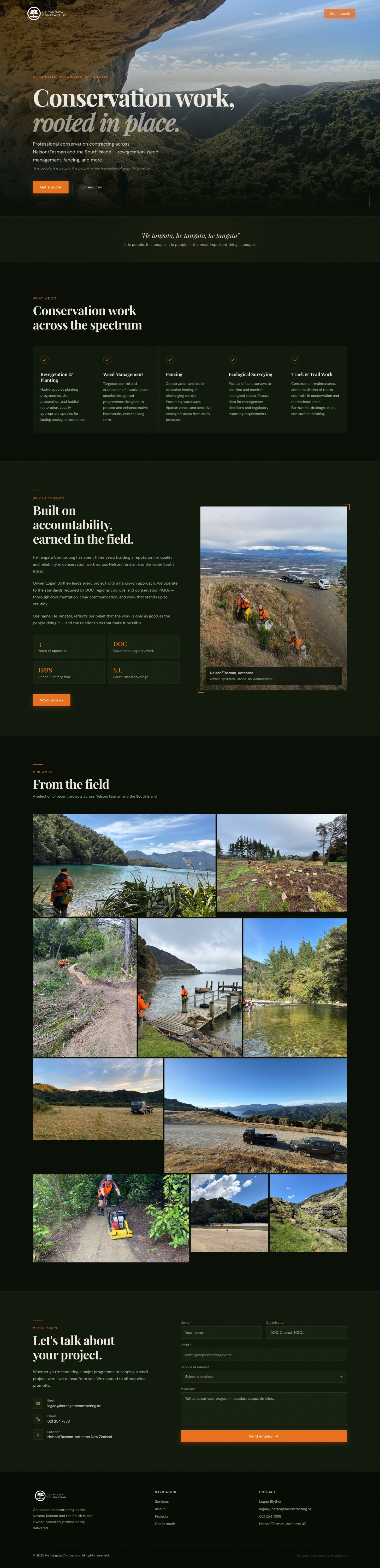 He Tangata Contracting website