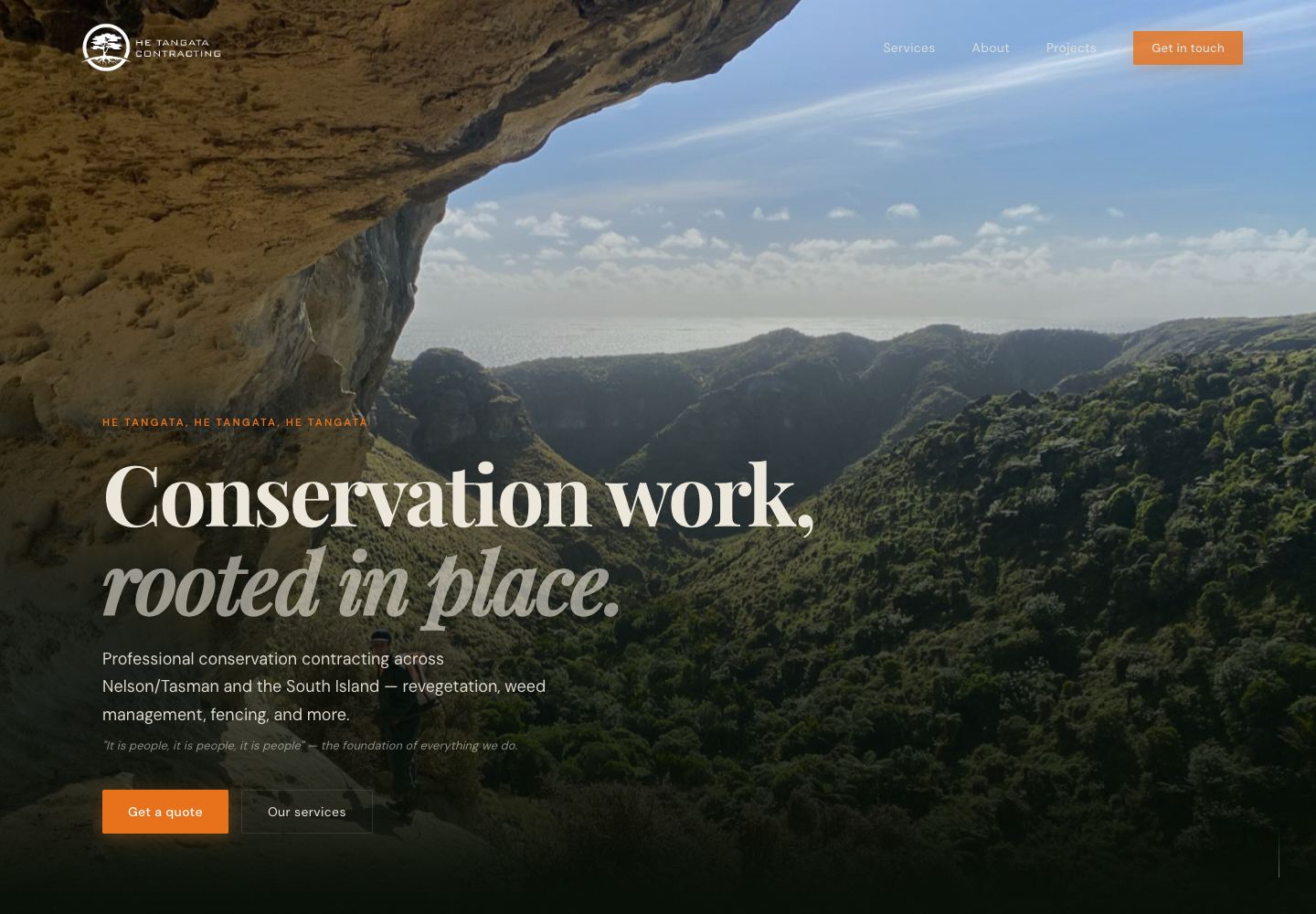 He Tangata Contracting — conservation contracting site