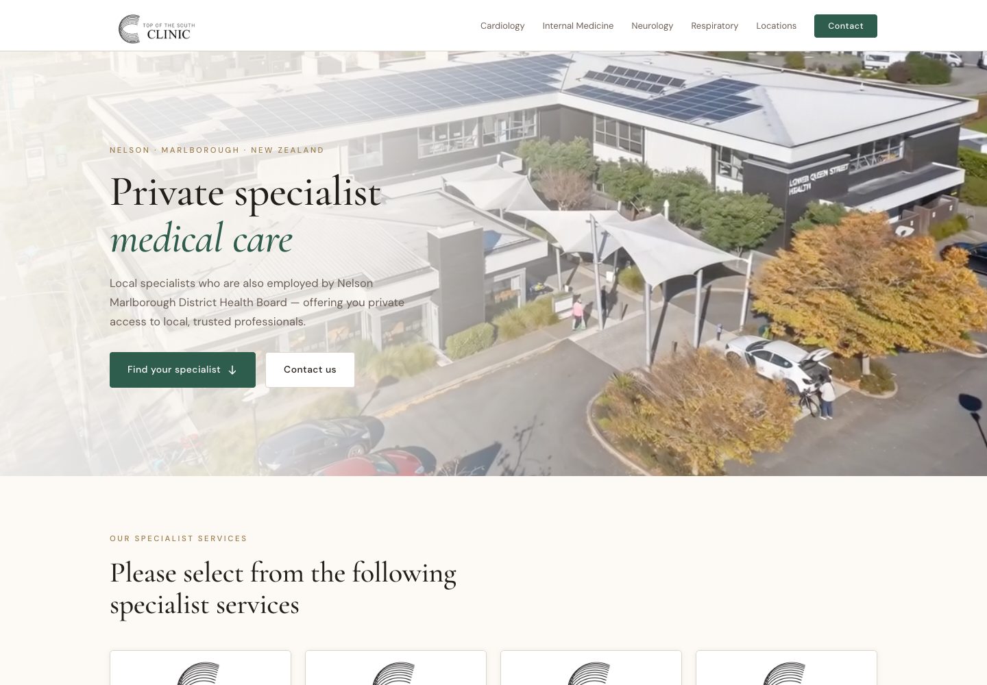 Top of the South Clinic — private specialist medical care site